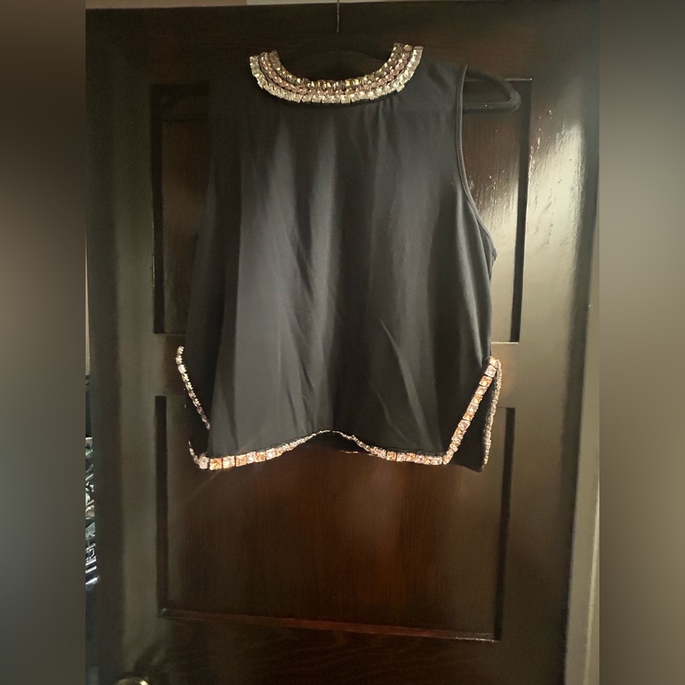 Cinq a Sept Black Embellished Tank Top - Picture 8 of 11